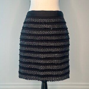 The Limited Women's Skirt with Tweed Print and Black Stripes, Size 4